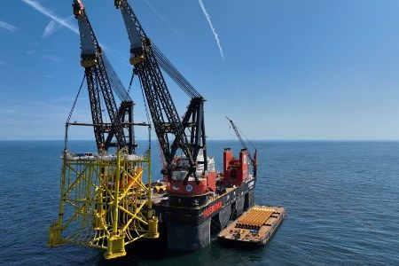 East Anglia THREE offshore converter station jacket beds down in North Sea