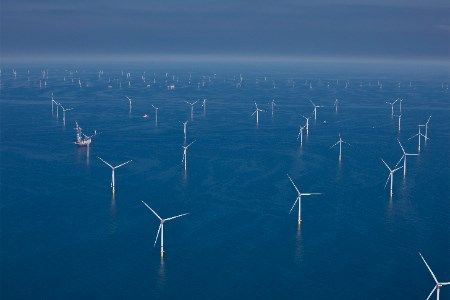 All turbines installed at He Dreiht offshore wind farm